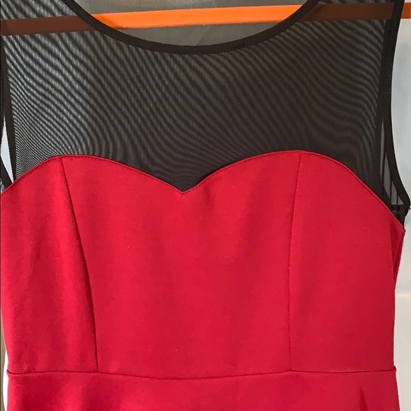 Red dress with black mesh on front and back - Picture 4 of 4